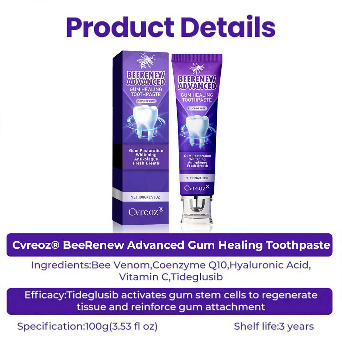 đSPECIAL OFFER: 60% OFF This Today Onlyđ„CvreozÂź BeeRenew Advanced Gum Healing Toothpaste