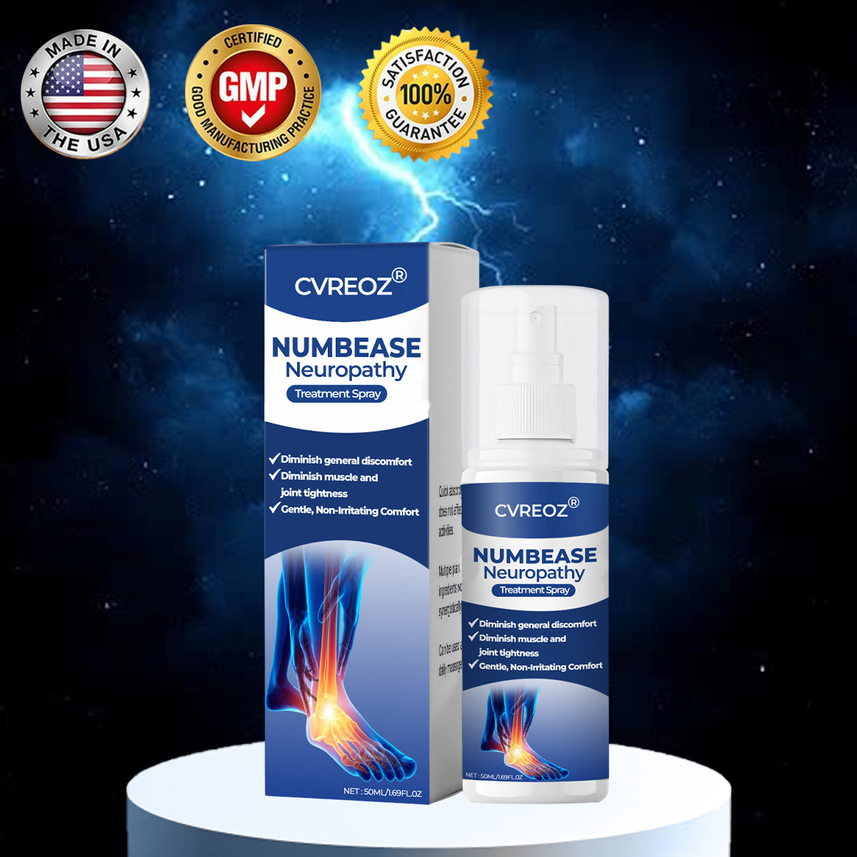 🦵🏻 CVREOZ® NumbEase Neuropathy Treatment Spray 💙 HOT SALE 60% OFF 🔥