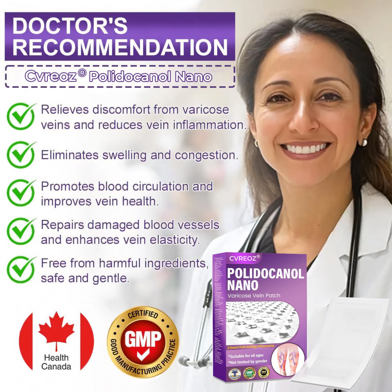 ⏰Last Day Promotion: 60% OFF🔥Crveoz® NanoPoli Varicose Vein Patch.
