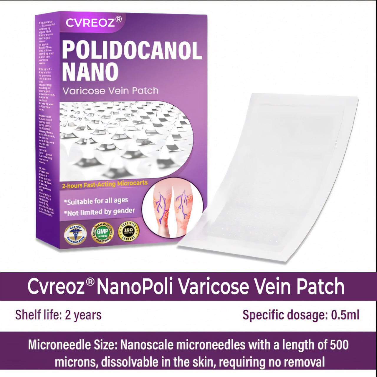 ⏰Last Day Promotion: 60% OFF🔥Crveoz® NanoPoli Varicose Vein Patch.