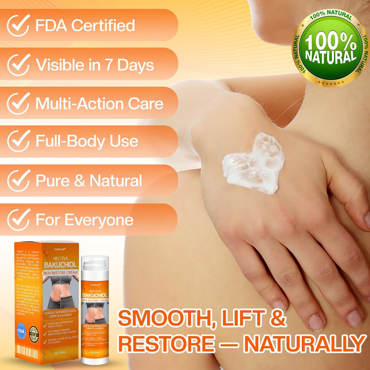 đ„Flash Deal: 60% Offđ„CvreozÂź Eterna Bakuchiol Skin Restore Cream - (Anti-aging, Hydrating, Skin Firming & Lifting)