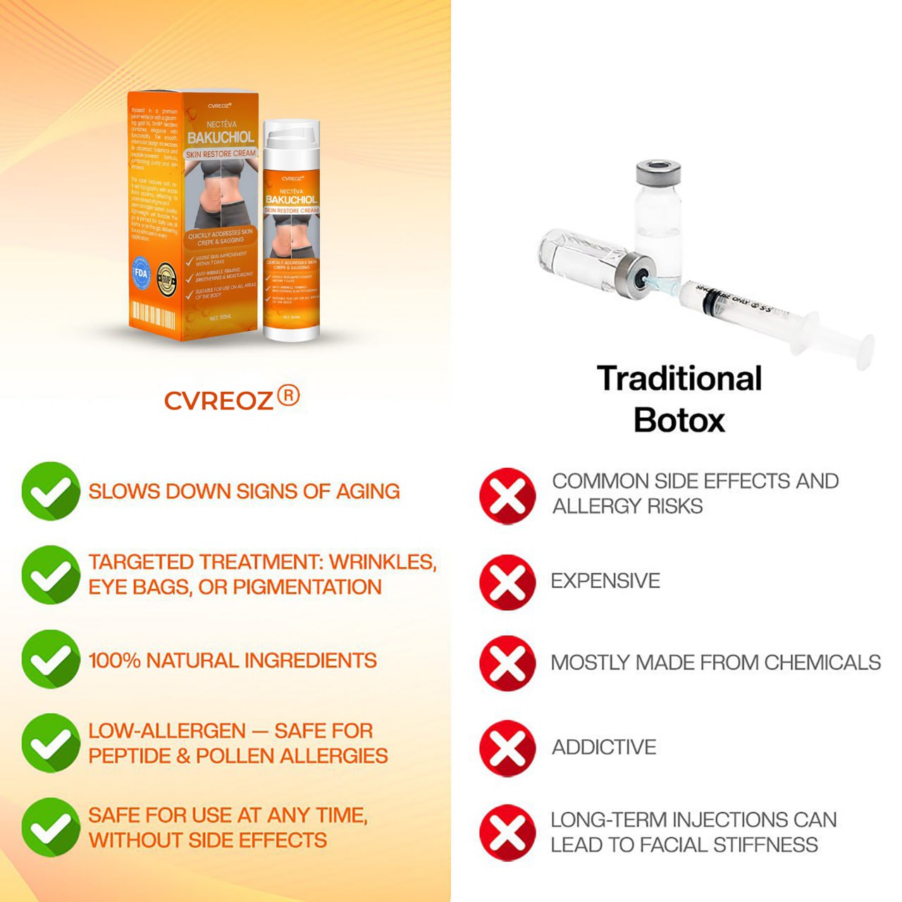 đ„Flash Deal: 60% Offđ„CvreozÂź Eterna Bakuchiol Skin Restore Cream - (Anti-aging, Hydrating, Skin Firming & Lifting)