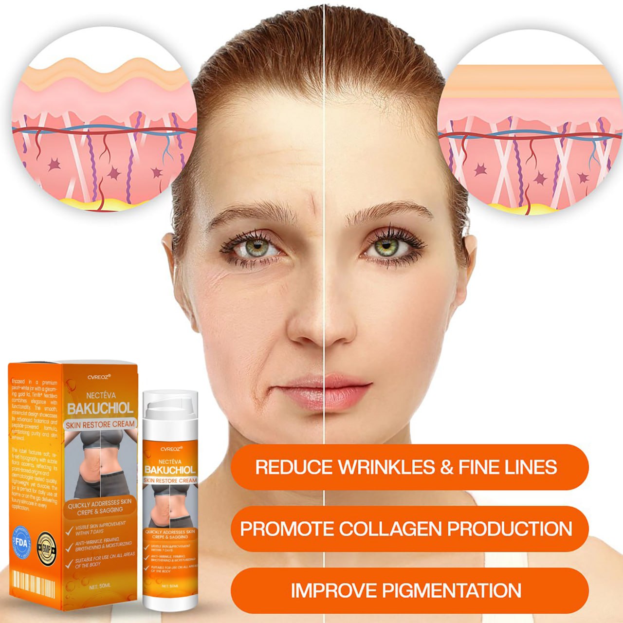 đ„Flash Deal: 60% Offđ„CvreozÂź Eterna Bakuchiol Skin Restore Cream - (Anti-aging, Hydrating, Skin Firming & Lifting)