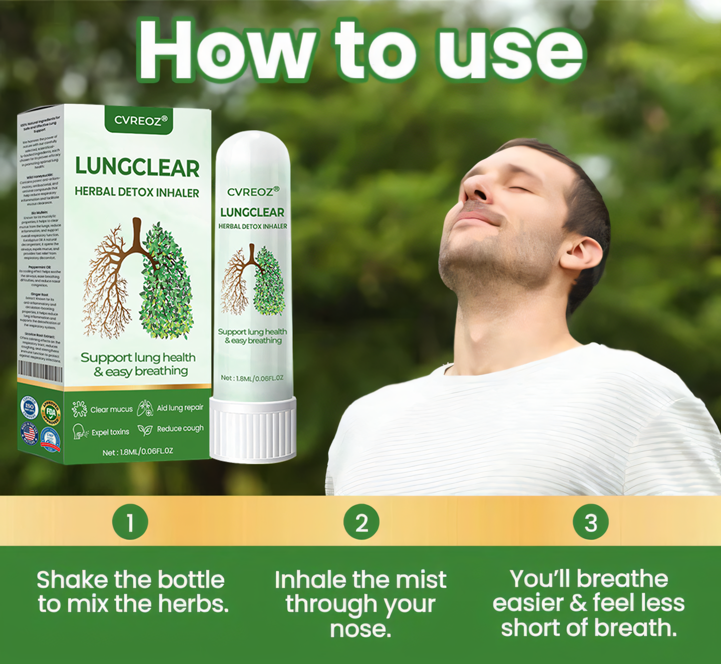 🌿CVREOZ® LungClear Herbal Detox Inhaler 🍃 LAST DAY PROMOTION 60% OFF ⏰