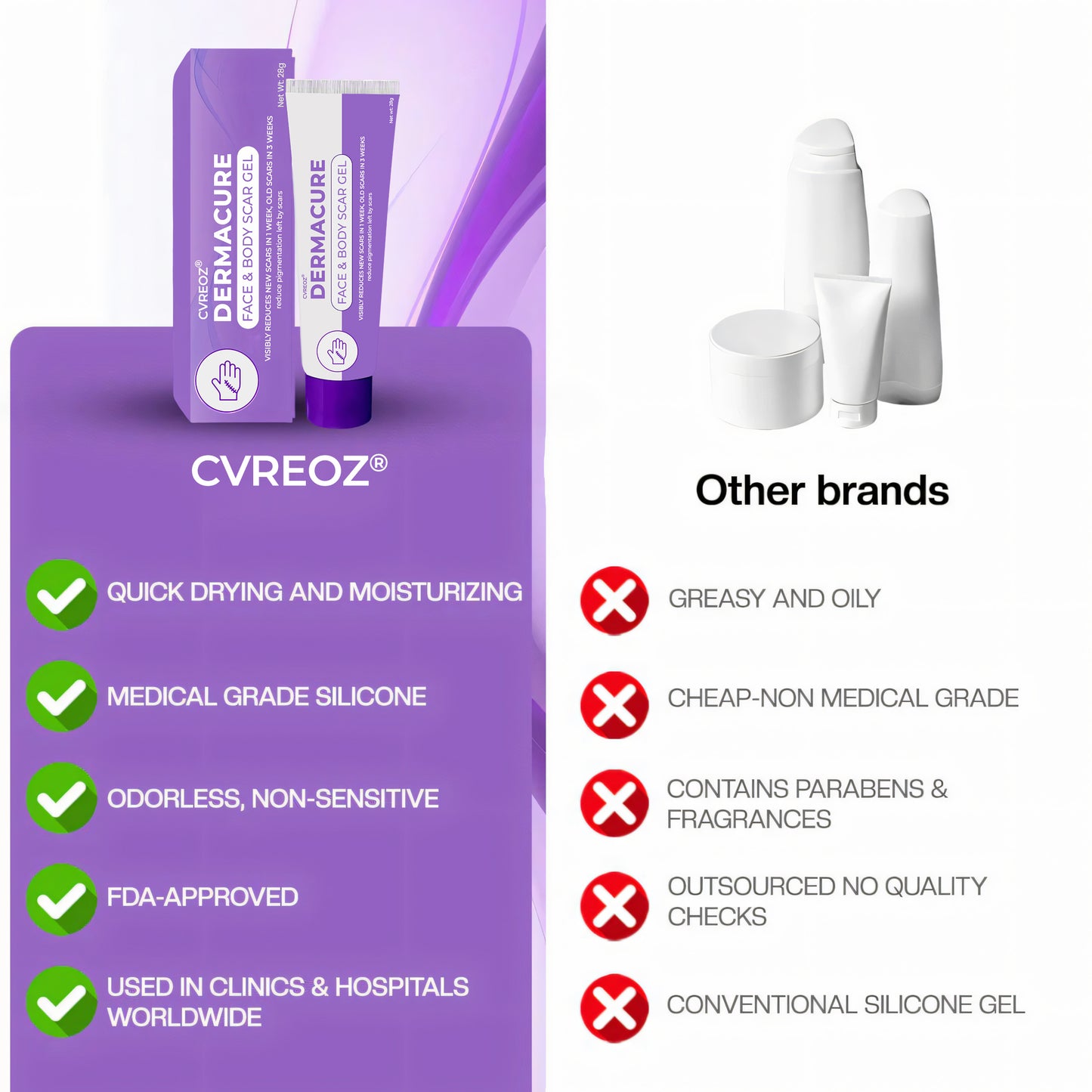 💜 CVREOZ® DermaCure Face & Body Scar Gel 🌷 HOT SALE 60% 🔥