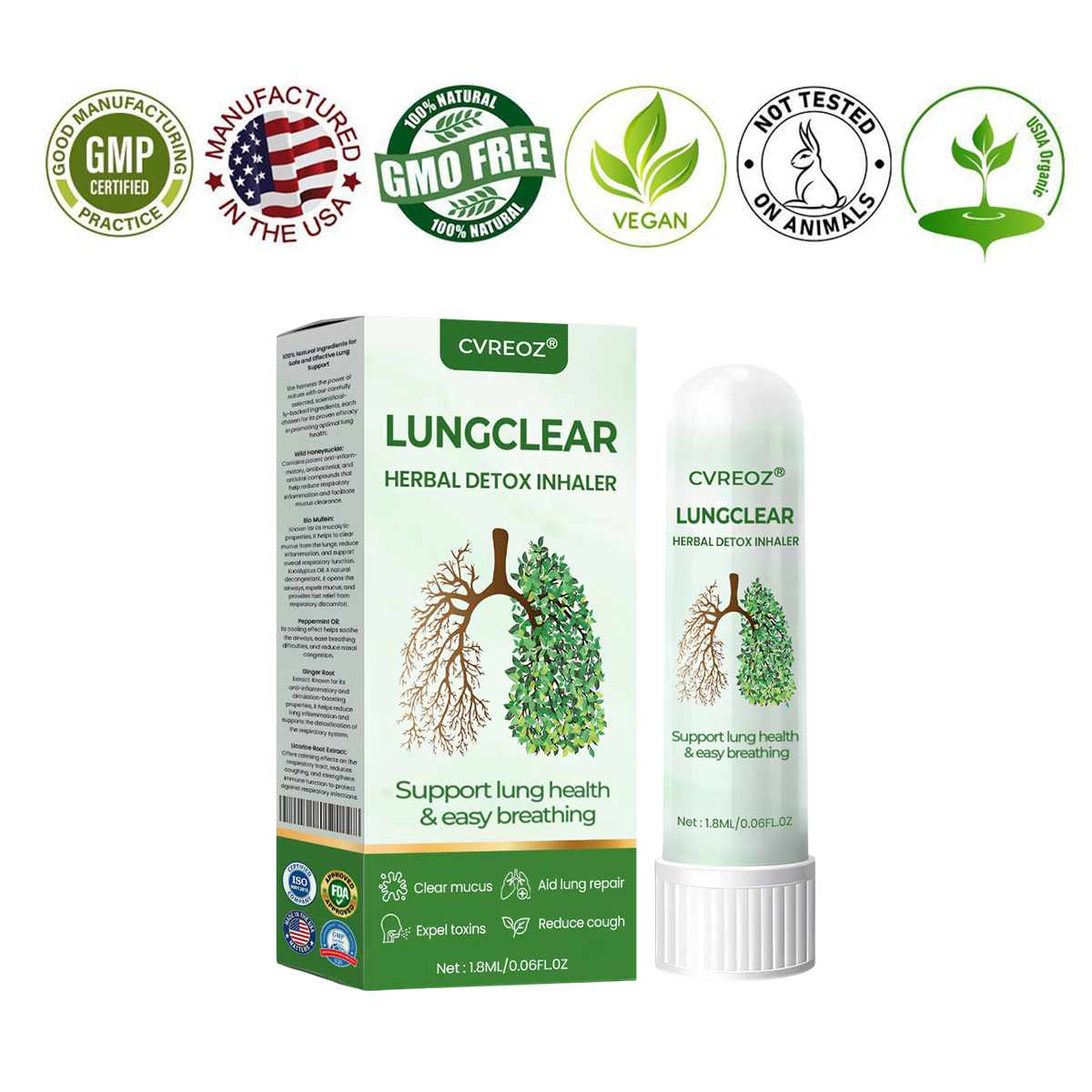 🌿CVREOZ® LungClear Herbal Detox Inhaler 🍃 LAST DAY PROMOTION 60% OFF ⏰