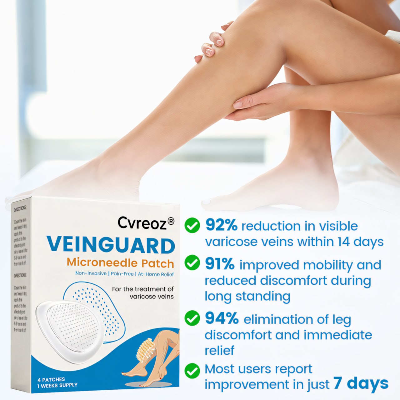 Cvreoz® VeinGuard Microneedle Patch