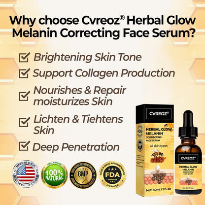 🔥LIMITED TIME OFFER 60% OFF!  🔥 Crveoz® Herbal Glow Melanin Correcting Face Serum
