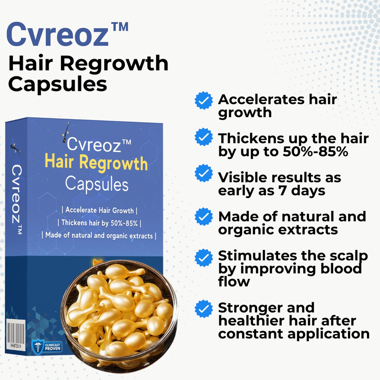 Cvreoz™ Hair Regrowth Capsules ⭐Grab your 70% DISCOUNTS today! ⏳🎁